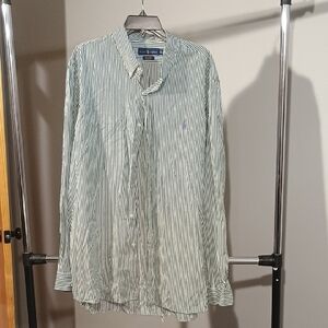 Ralph Lauren Men's Green Striped Shirt